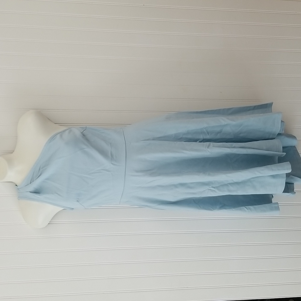 SARIN Mathews One Shoulder Long Sleeve High Lo A line Skater Blue Dress Medium - Picture 5 of 13